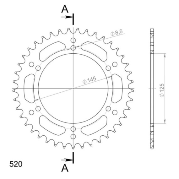 Supersprox Rear Sprocket Alu RAL-405:41 Red