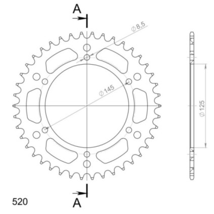 Supersprox Rear Sprocket Alu RAL-405:42 Red