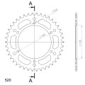 Supersprox Rear Sprocket Alu RAL-405:42 Red