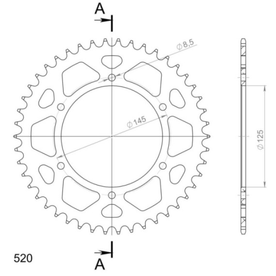 Supersprox Rear Sprocket Alu RAL-405:46 Red