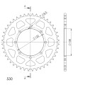 Supersprox Rear Sprocket Alu RAL-413:44 Red