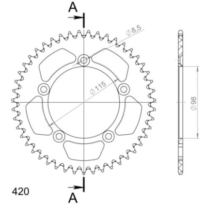 Supersprox Rear Sprocket Alu RAL-4:47 Blue