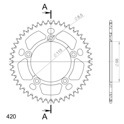 Supersprox Rear Sprocket Alu RAL-4:48 Blue