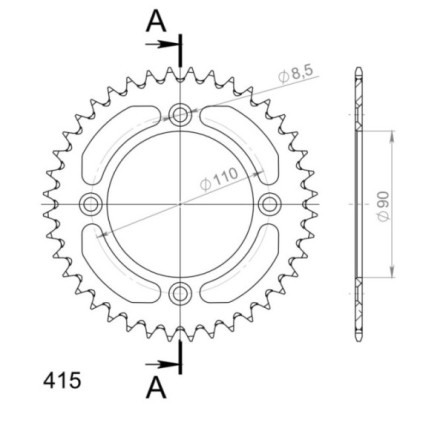 Supersprox Rear Sprocket Alu RAL-452:40 Blue