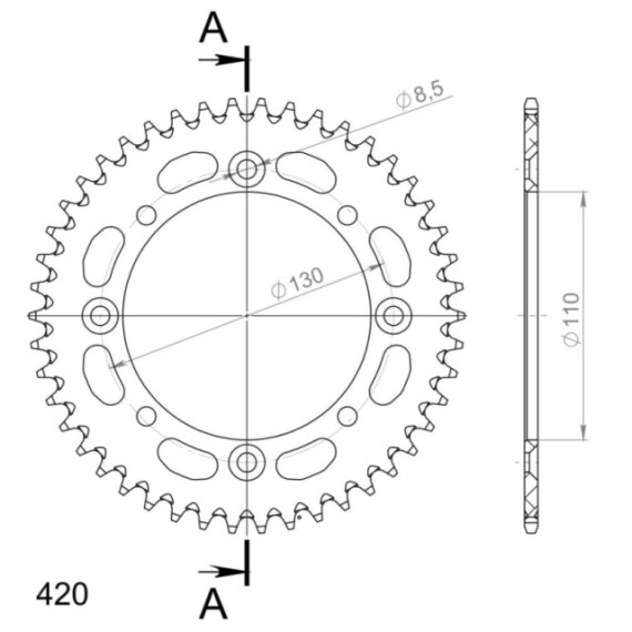 Supersprox Rear Sprocket Alu RAL-455:46 Gold