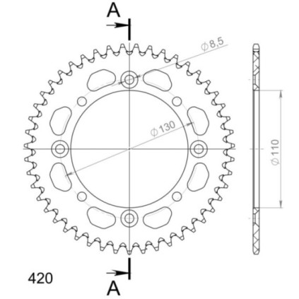 Supersprox Rear Sprocket Alu RAL-455:47 Silver