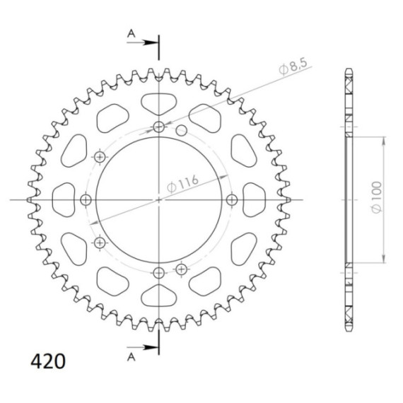 Supersprox Rear Sprocket Alu RAL-457:50 Green