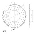 Supersprox Rear Sprocket Alu RAL-457:51 Green