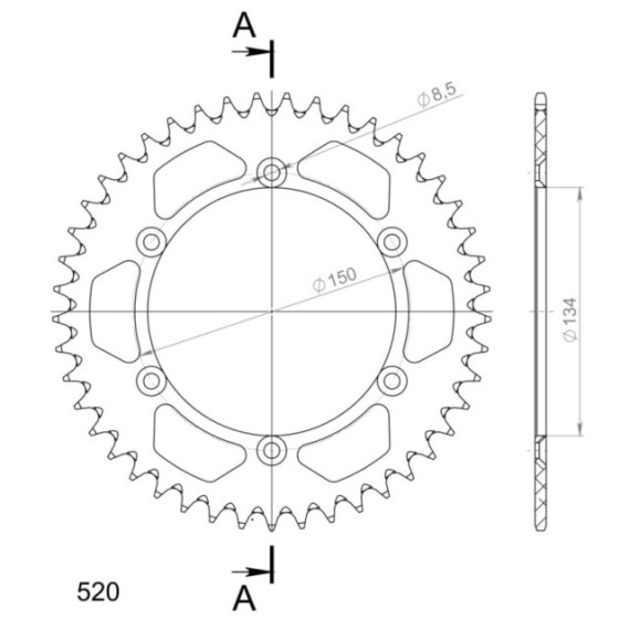 Supersprox Rear Sprocket Alu RAL-460:45 Blue