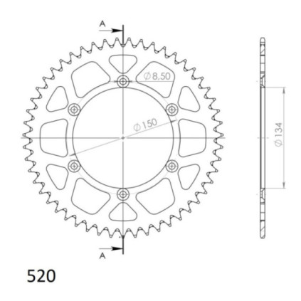 Supersprox Rear Sprocket Alu RAL-460:48 Blue