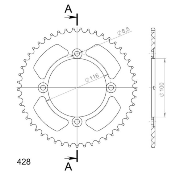 Supersprox Rear Sprocket Alu RAL-462:49 Black