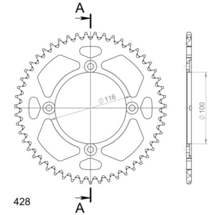 Supersprox Rear Sprocket Alu RAL-462:50 Black