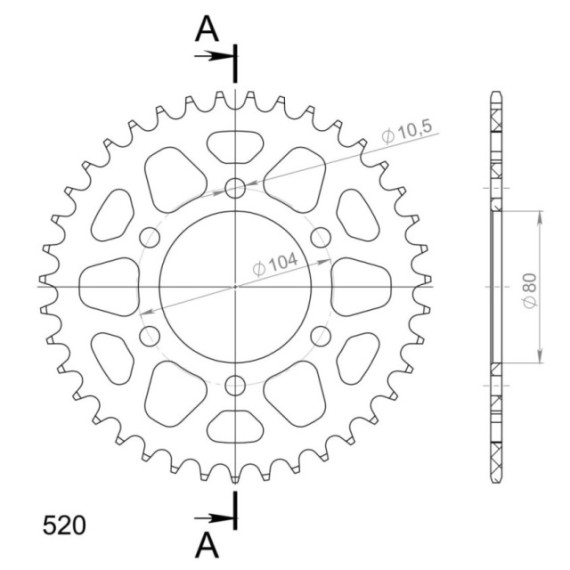 Supersprox Rear Sprocket Alu RAL-478:39 Green