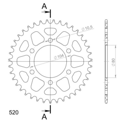 Supersprox Rear Sprocket Alu RAL-478:39 Green