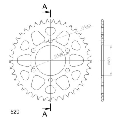 Supersprox Rear Sprocket Alu RAL-478:40 Gold