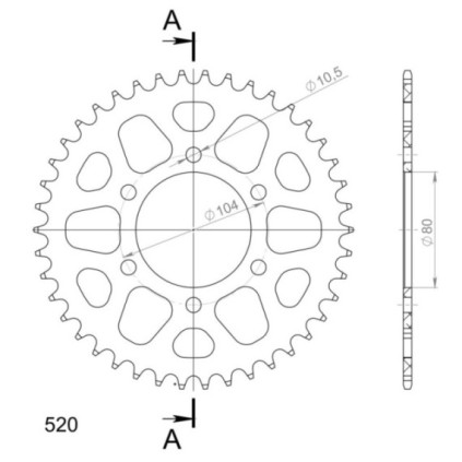 Supersprox Rear Sprocket Alu RAL-478:42 Green