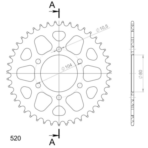 Supersprox Rear Sprocket Alu RAL-478:43 Green