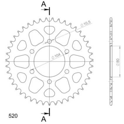 Supersprox Rear Sprocket Alu RAL-478:43 Green