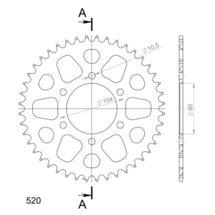 Supersprox Rear Sprocket Alu RAL-478:44 Green