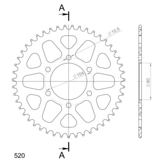 Supersprox Rear Sprocket Alu RAL-478:47 Green