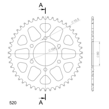 Supersprox Rear Sprocket Alu RAL-478:47 Green