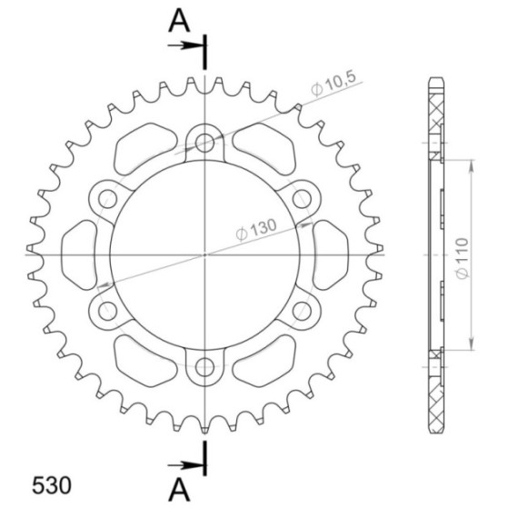 Supersprox Rear Sprocket Alu RAL-479:38 Black