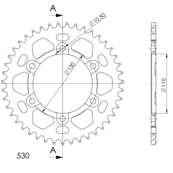 Supersprox Rear Sprocket Alu RAL-479:42 Black