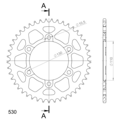 Supersprox Rear Sprocket Alu RAL-479:45 Black