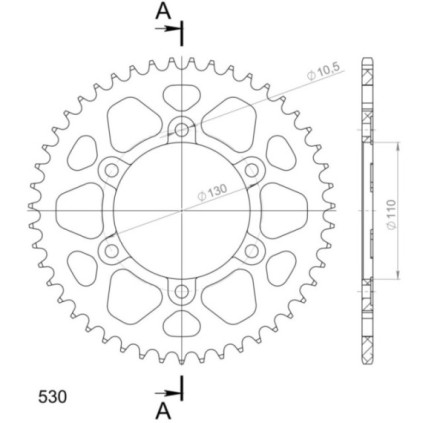 Supersprox Rear Sprocket Alu RAL-479:47 Black