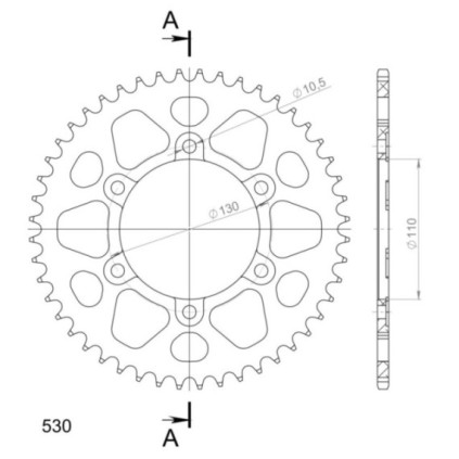 Supersprox Rear Sprocket Alu RAL-479:48 Black