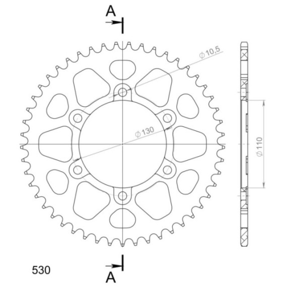 Supersprox Rear Sprocket Alu RAL-479:49 Black