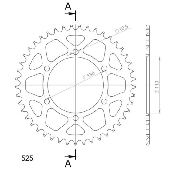 Supersprox Rear Sprocket Alu RAL-480:45 Red