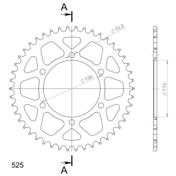 Supersprox Rear Sprocket Alu RAL-480:46 Red