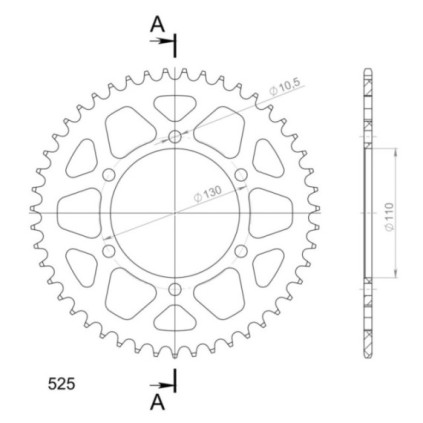 Supersprox Rear Sprocket Alu RAL-480:47 Red