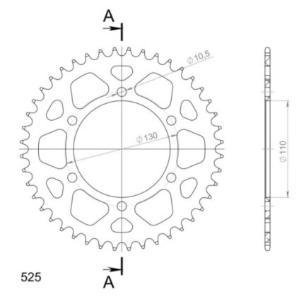 Supersprox Rear Sprocket Alu RAL-486:41 Gold