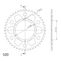 Supersprox Rear Sprocket Alu RAL-486:45 Blue