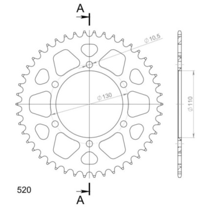 Supersprox Rear Sprocket Alu RAL-486:46 Blue