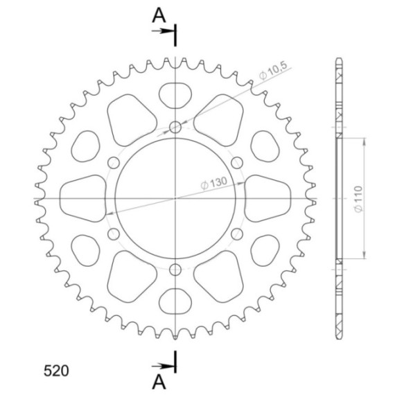 Supersprox Rear Sprocket Alu RAL-486:49 Blue