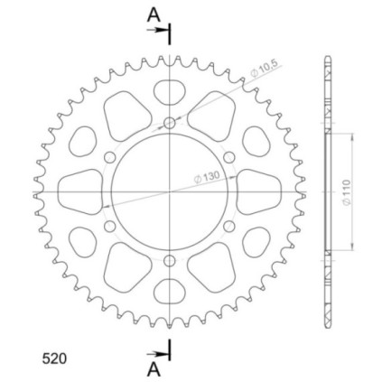 Supersprox Rear Sprocket Alu RAL-486:49 Blue