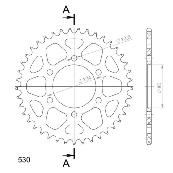 Supersprox Rear Sprocket Alu RAL-488:41 Black