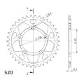 Supersprox Rear Sprocket Alu RAL-491:38 Black