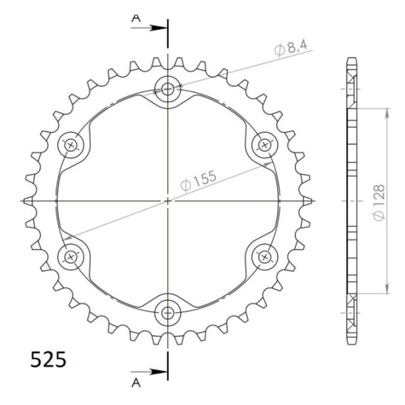 Supersprox Rear Sprocket Alu RAL-613:38 Black