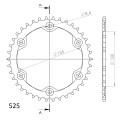 Supersprox Rear Sprocket Alu RAL-613:38 Black