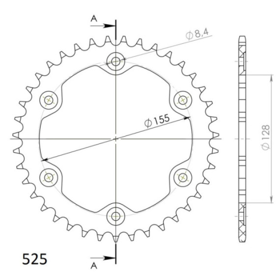 Supersprox Rear Sprocket Alu RAL-613:39 Black