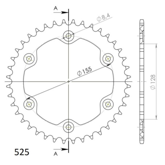 Supersprox Rear Sprocket Alu RAL-613:40 Black