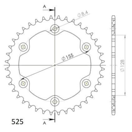 Supersprox Rear Sprocket Alu RAL-613:40 Black