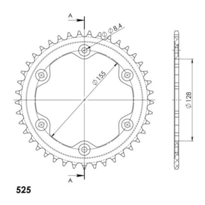 Supersprox Rear Sprocket Alu RAL-613:42 Black