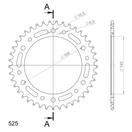 Supersprox Rear Sprocket Alu RAL-6:42 Black