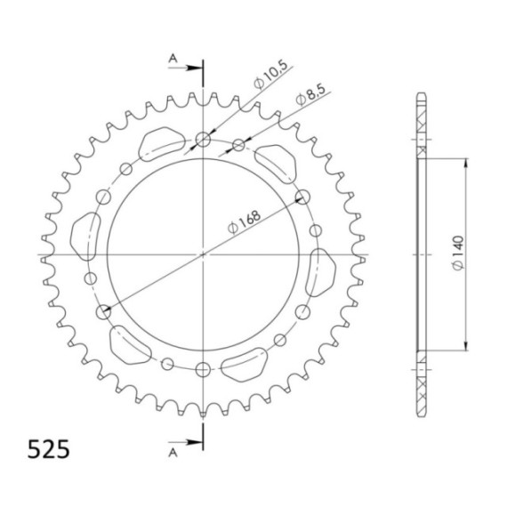 Supersprox Rear Sprocket Alu RAL-6:45 Black