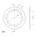 Supersprox Rear Sprocket Alu RAL-6:45 Black